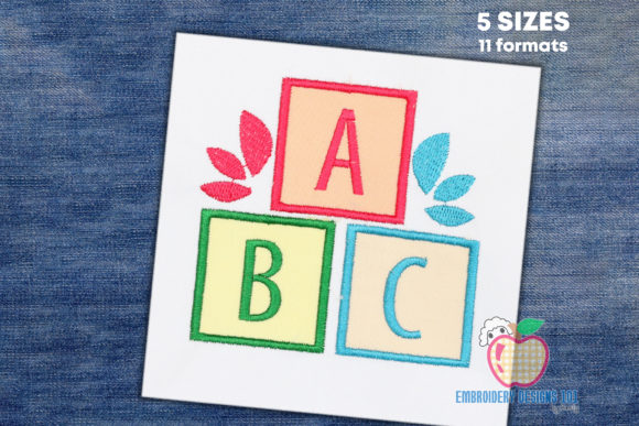 Applique Design of ABC Blocks for Seasonal Shop Collections