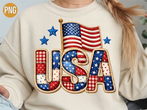 Patriotic USA Patch Flag Embroidery PNG Review