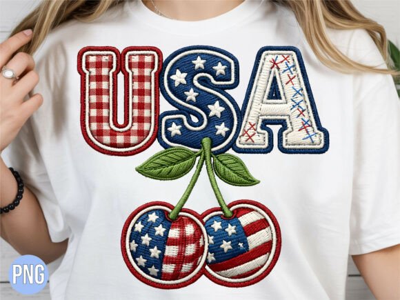 USA Cherry Flag Patriotic Embroidery PNG Review